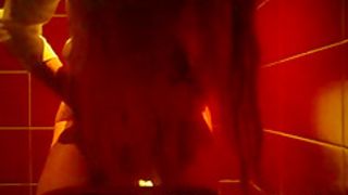pretty brunette long hair taped private toilets pussy sazz