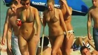 Hot naked booty and big boobs on the nudist beach