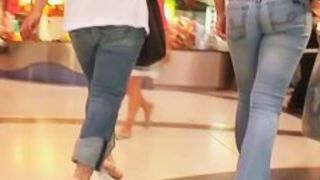 Candid butt video shows two delicious bums at the department store.