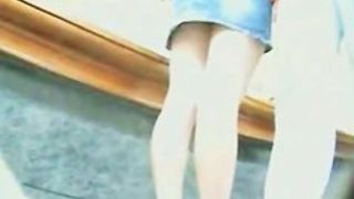 Young amateur schoolgirl upskirt video