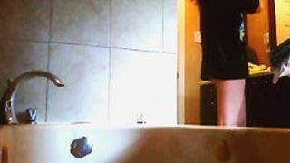 Petite asian brunette hidden shower cam