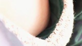 Downblouse video of a sexy asian black hair model