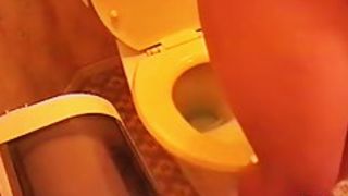 Solo spy cam shooting blonde Asian orgasm on the toilet