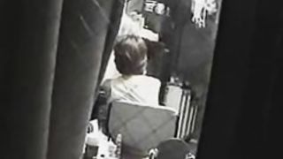 Lusty amateur sitting on chair masturbating on security cam