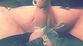 Ballbusting GF gives painful massage to the balls for fun, BDSM
