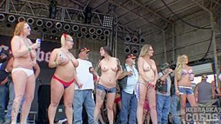 Big Twins Biker Girl Strip Down Contest At The 2015 Abate Of Iowa Freedom Rally