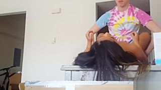Asian teen fucked on desk