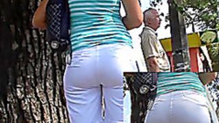 Fantastic constricted booty shorts movie scene