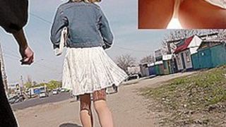 Great golden-haired upskirt footage