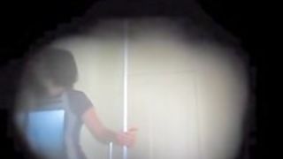 Hidden wife raunchy bath cam video with heavy boobs