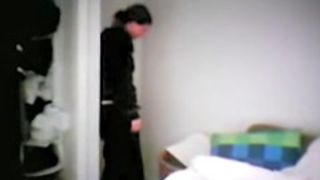 My wife changing after work on the voyeur cam set in room
