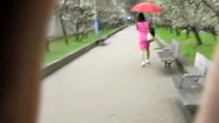 Lady with an umbrella was skirt sharked in her favorite park