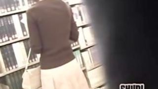 Accidental briefcase skirt sharking in a book store