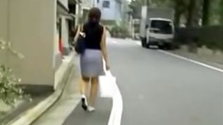 Sharking of a gorgeous Japanese lady wearing a skirt