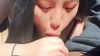 Japanese teen step sister sucking cock in car