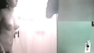 Spying on a undressed roommate in the shower