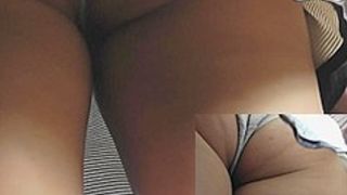Ideal upskirt arse in close-up