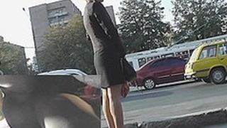 Business lady in street upakirt movie