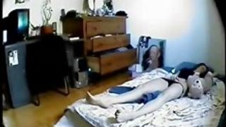 Hidden cam in my girlfriend bed room. She masturbates