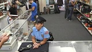 Huge boobs security officer pounded at the pawnshop