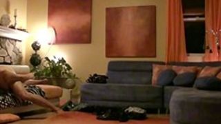 Cheating Blonde Housewife Riding Dick In Livingroom