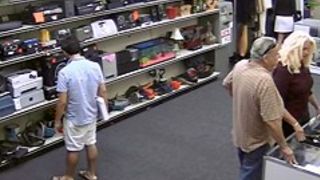Hot blonde milf fucked at the pawnshop to earn extra money