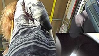 Free upskirt video of the pretty chick in the bus