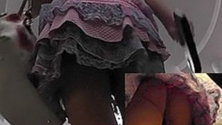 Sexy girl in hot skirt became a star of upskirt clip