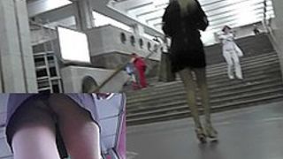 Beautiful upskirt clip with lonely blonde lady