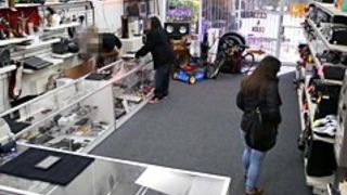 Couple girls trying to steal at the pawnshop and get fucked