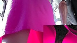 Classic panties look great in this upskirt free video