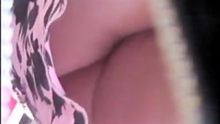 Voyeur upskirt clip shows the butt of a hot lassie