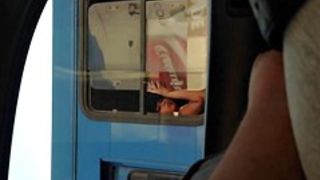 Another angle to girl in bus