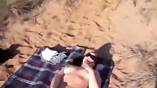 Nude Beach - wife masturbating - stanger watches