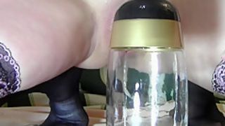 Extreme Insertion MILF Sexing A Squash Bottle and Other Object