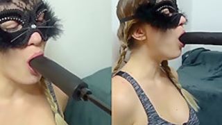 Sexy Cat Slave Fucking Machine Blowjob Deepthroat Training - RARE