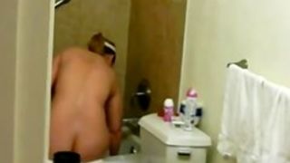 Wife in bath shower shavin naked ass voyeur