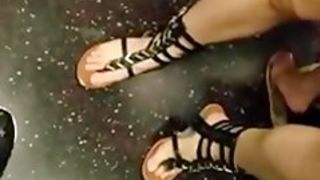 Candid nice feet in sandals