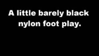 Black pantyhose tights foot play