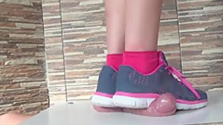 Hard stomp - cock ball torture- cbtrample - cock crush with sneakers