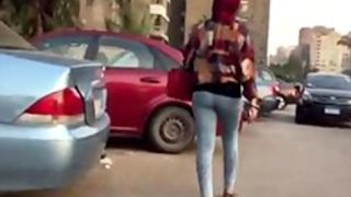 Another Hijabi with Tight Jeans and Nice Ass Walking!