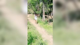 Asian college girl sex in the park