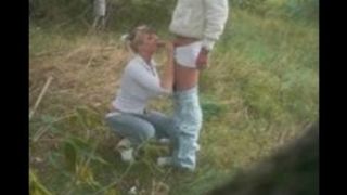 Nature sex with blond girlfriend