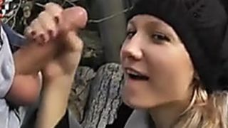 German Girlfriend Fellatio and Jism in Her Face Hole