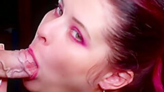 BLOWJOB CLOSE-UP,THROBBING AND PULSATING CUMSHOT IN MOUTH FROM OLGA SUNRISE