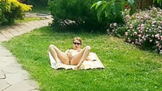 My naked sister masturbating outdoor caught by hidden cam