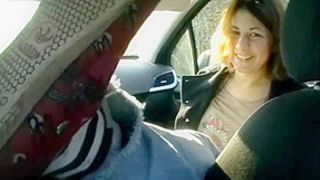 German girl offers her stinky feet for a ride