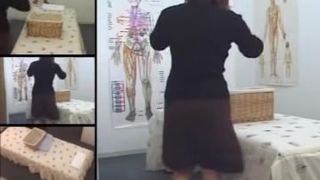 Athletic Japanese caught on a massage room hidden cam