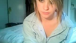 hot blonde teen teases and plays on cam