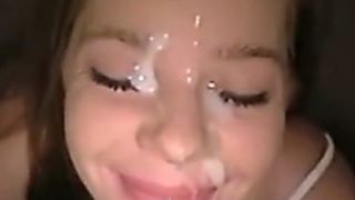 cute legal age teenager double cum face